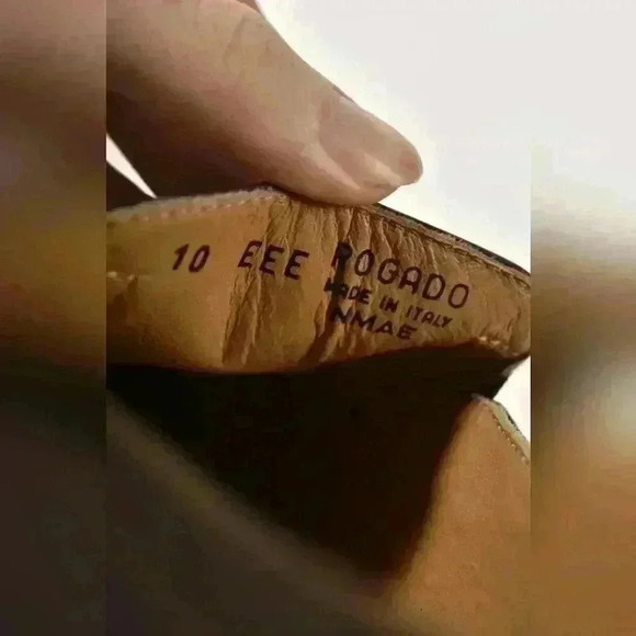 NWOB BALLY BROWN CALFSKIN LEATHER ROGADO SQUARE TOE SLIP ON LOAFERS 10EEE ITALY - Picture 6 of 9